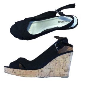 Maurices Black Danielle Wedge Sandals Women’s Size 8